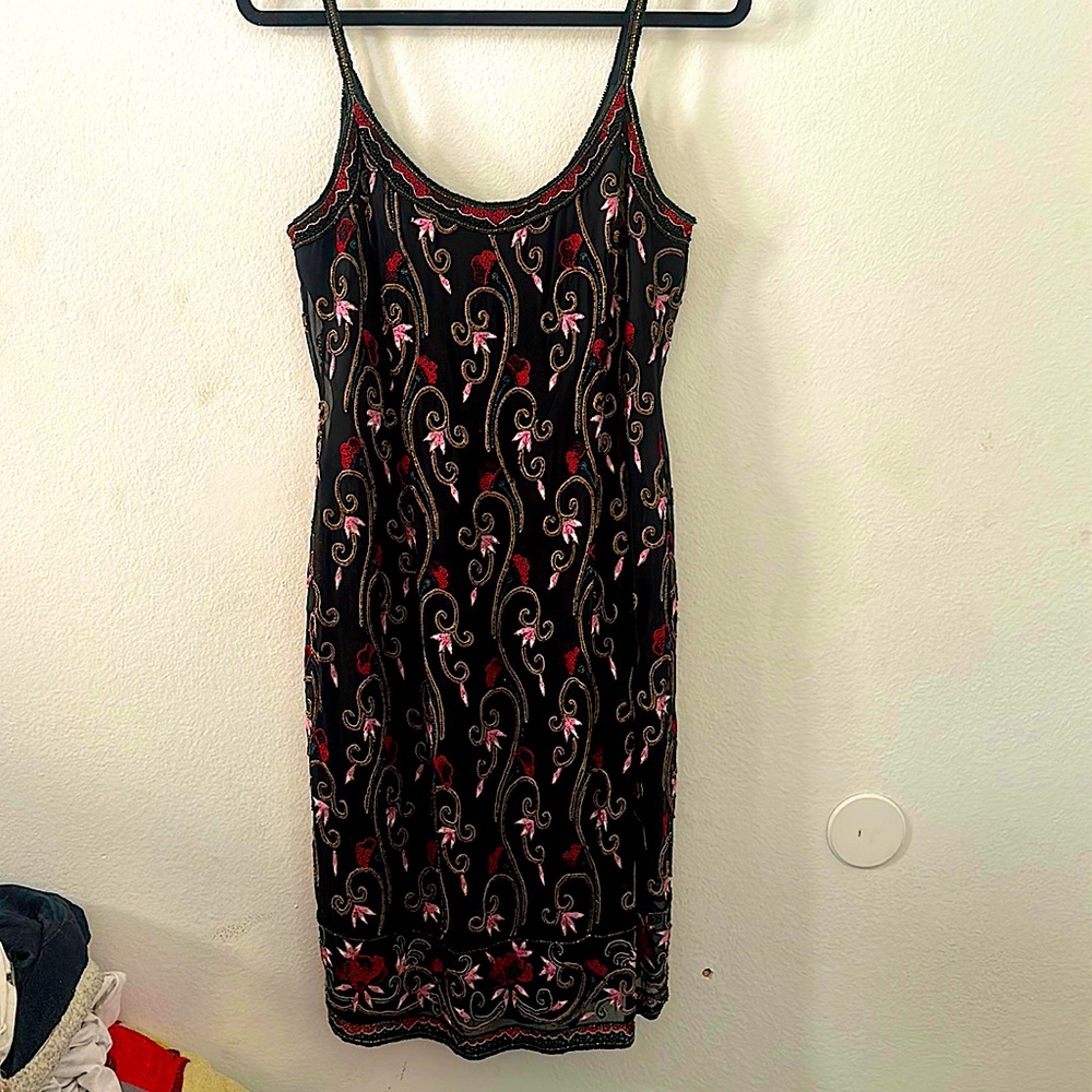 Adrianna Papell Evening Cute Flower Beaded Dress Size 12